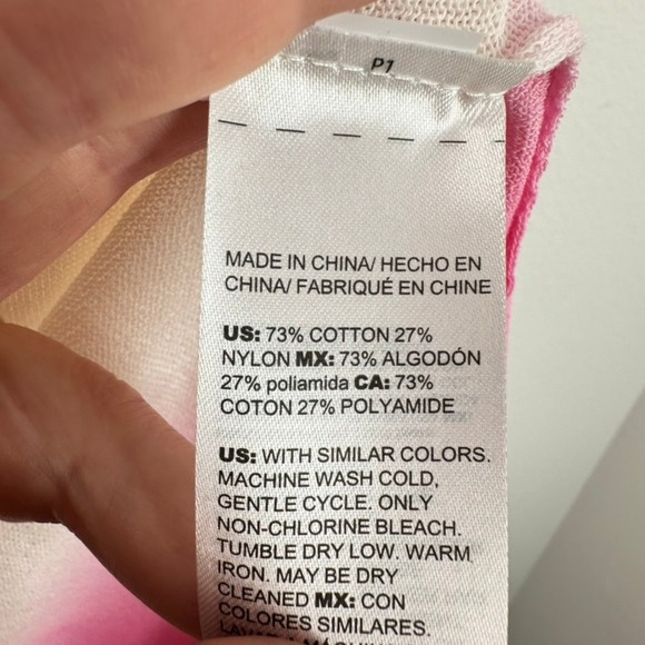 Chico's Ombre‎ Cardigan Sweater Orange White Pink Open Front Knit Size Large NWT - Picture 6 of 11